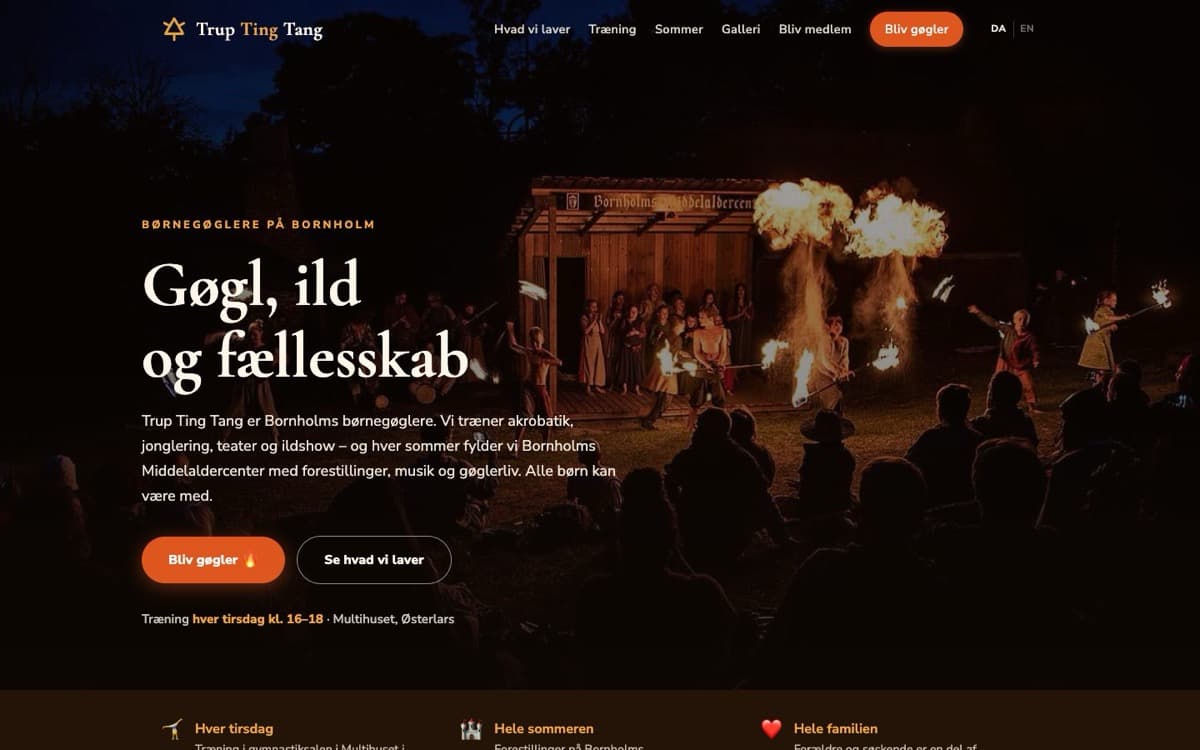 The Trup Ting Tang website at truptingtang.dk